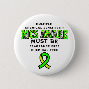 Multiple Chemical Sensitivity MCS Awareness 6 Cm Round Badge