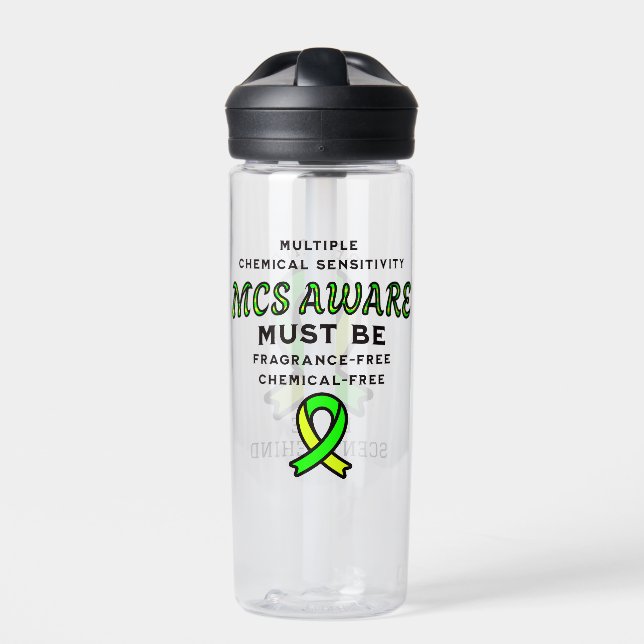 Multiple Chemical Sensitivity MCS Awareness  Water Bottle (Front)