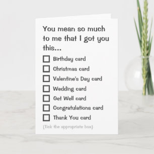 Multiple Choice Greeting Card
