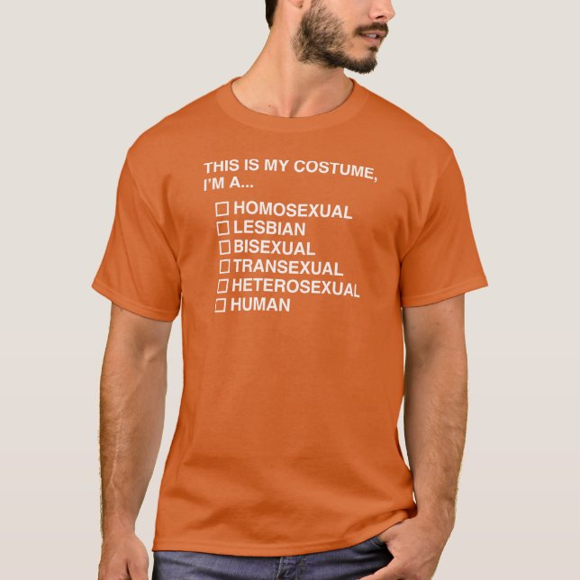 MULTIPLE CHOICE HUMAN HALLOWEEN COSTUME T-Shirt (Front)