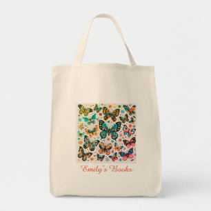 Multiple Colourful butterflies personalised tot To Tote Bag
