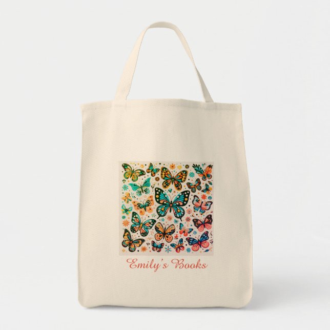Multiple Colourful butterflies personalised tot To Tote Bag (Front)