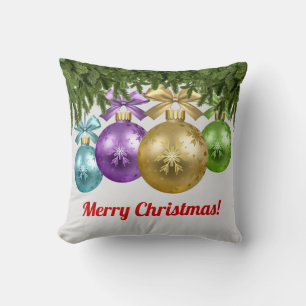 Multiple Colourful Christmas Snowflake Ornaments Cushion