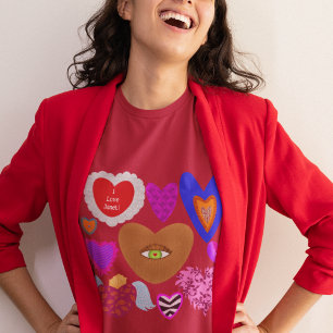Multiple colourful hearts Valentine T-Shirt