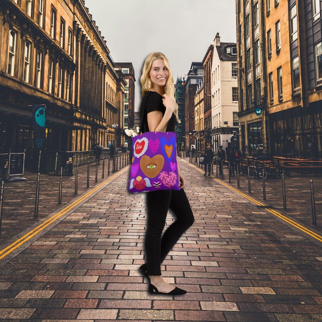 Multiple colourful hearts Valentine Tote Bag (Creator Uploaded)