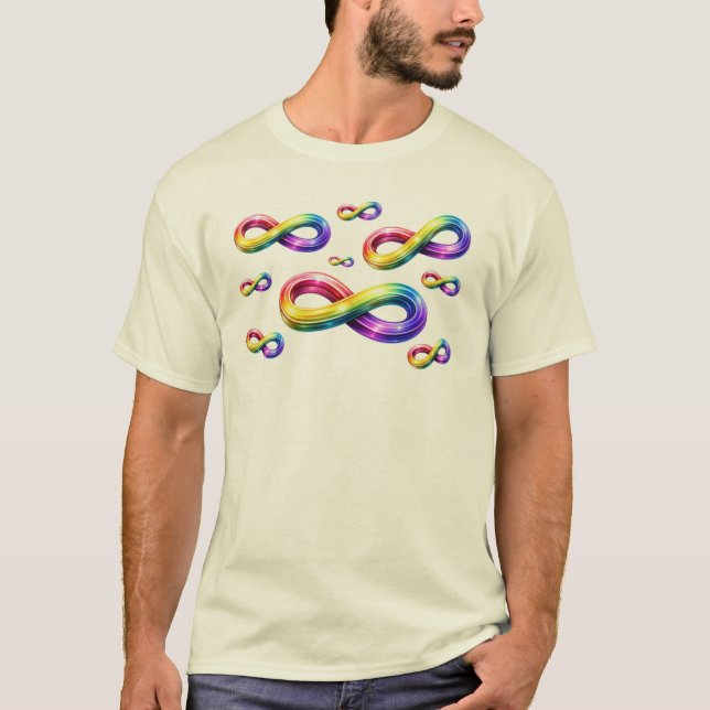 Multiple Colourful Infinity Symbols T-Shirt (Front)