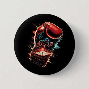Multiple Exposure Art Boxing Gloves Fighter Boxer  6 Cm Round Badge