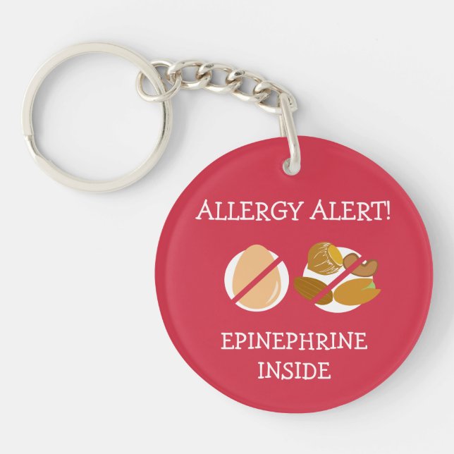 Multiple Food Allergy Alert Keychain (Front)