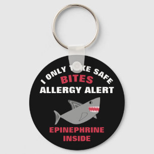 Multiple Food Allergy Shark Kids Personalised Key Ring