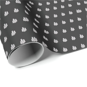Multiple ghosts halloween wrapping paper