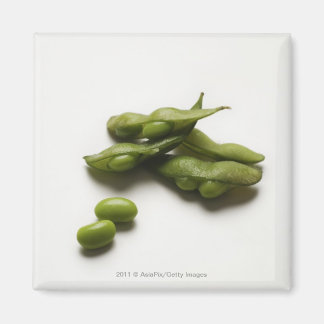 multiple green edamame beans with pea pod broken magnet