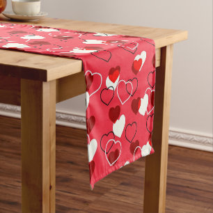Multiple hearts short table runner