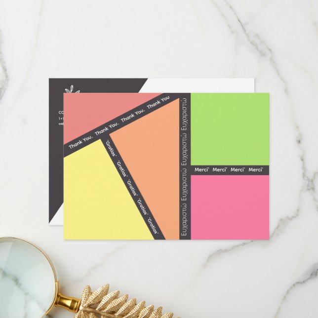 Multiple Language Thank You Card (Front/Back In Situ)