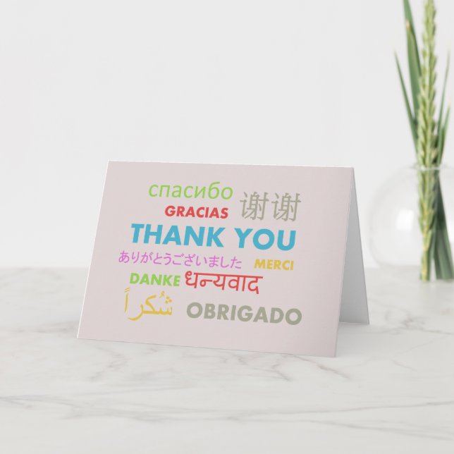 Multiple Language Thank You Card (Front)