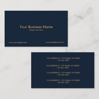Multiple Location Business Card | Navy Blue & Gold