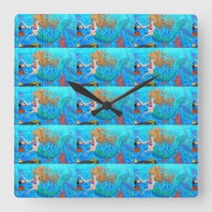 multiple mermaid clock