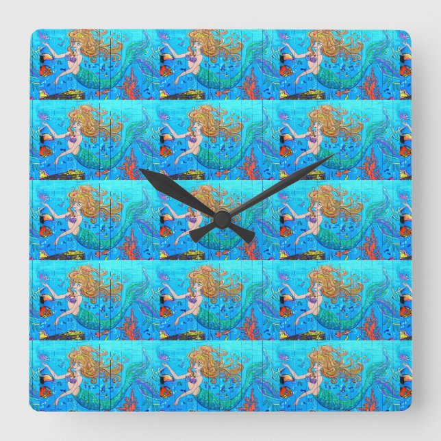multiple mermaid clock (Front)