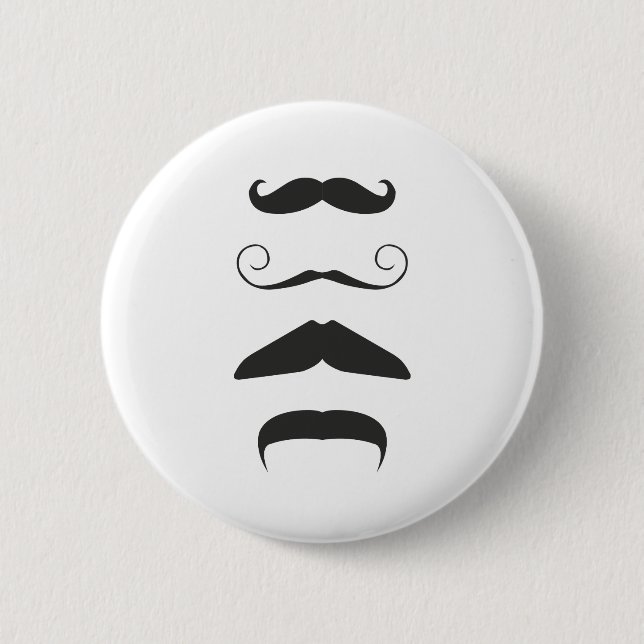 Multiple Moustache 6 Cm Round Badge (Front)