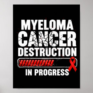 Multiple myeloma awareness burgundy ribbon poster