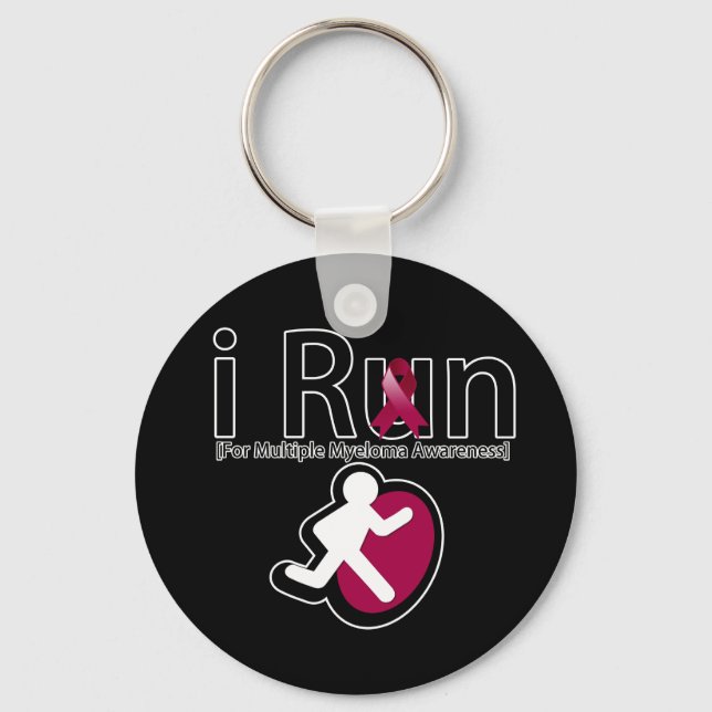 Multiple Myeloma Awareness I Run Key Ring (Front)