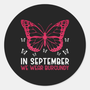 Multiple Myeloma Awareness In September We Wear Bu Classic Round Sticker