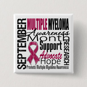 Multiple Myeloma AWARENESS Month TRIBUTE 15 Cm Square Badge