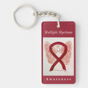 Multiple Myeloma Awareness Ribbon Angel Key Chain