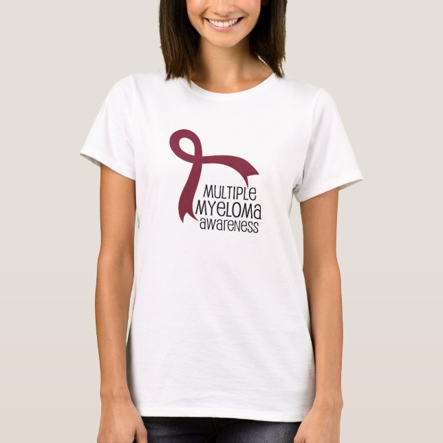 Multiple Myeloma Awareness Ribbon T-Shirt (Front)