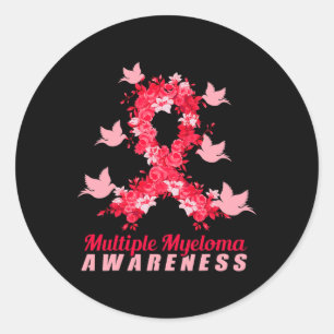 Multiple Myeloma Awareness Support Birds  Classic Round Sticker