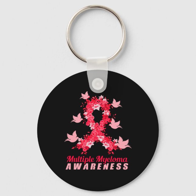 Multiple Myeloma Awareness Support Birds  Key Ring (Front)