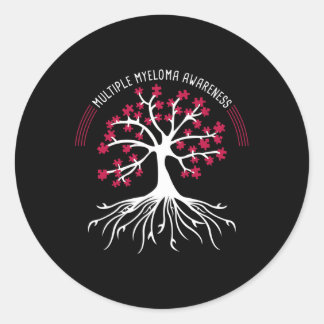 Multiple Myeloma Awareness Tree Puzzle  Classic Round Sticker
