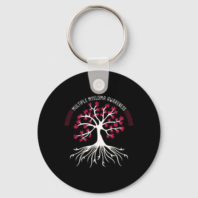Multiple Myeloma Awareness Tree Puzzle  Key Ring (Front)