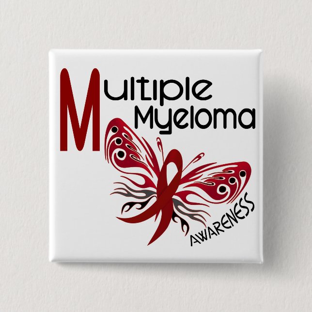 Multiple Myeloma BUTTERFLY 3.1 15 Cm Square Badge (Front)