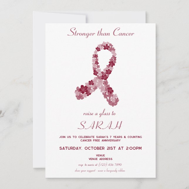 Multiple Myeloma Cancer Awareness Survivor Party Invitation (Front)