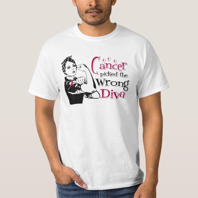 Multiple Myeloma Cancer Picked The Wrong Diva T-Shirt (Front)