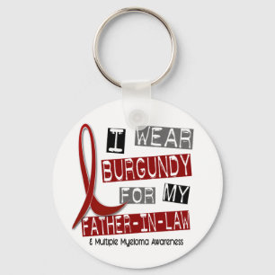 MULTIPLE MYELOMA I Wear Burgundy Father-In-Law Key Ring