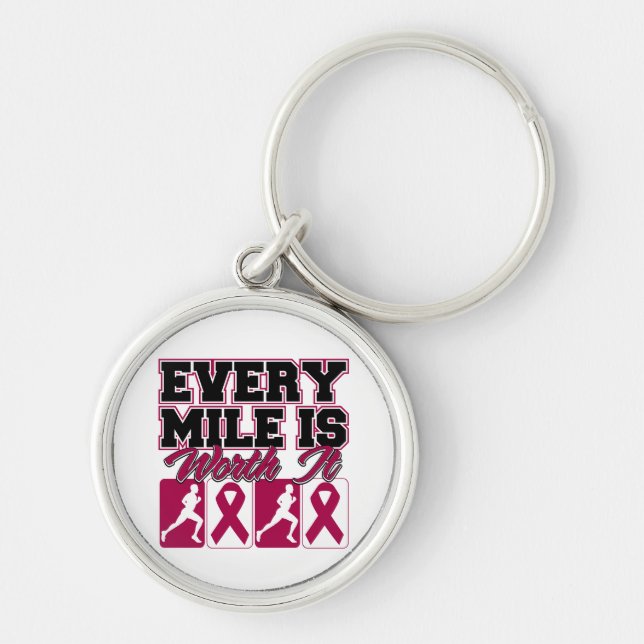Multiple Myeloma Mens Every Mile is Worth It Key Ring (Front)