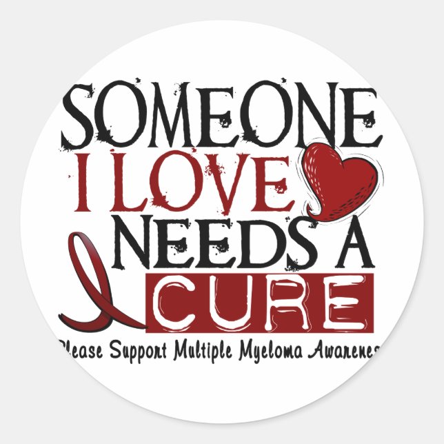 Multiple Myeloma NEEDS A CURE 1 Classic Round Sticker (Front)