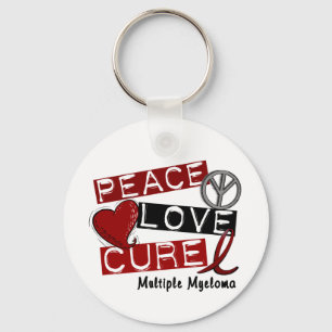 Multiple Myeloma PEACE LOVE CURE 1 Key Ring