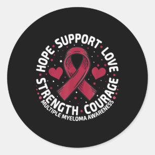 Multiple Myeloma Support Family Multiple Myeloma A Classic Round Sticker