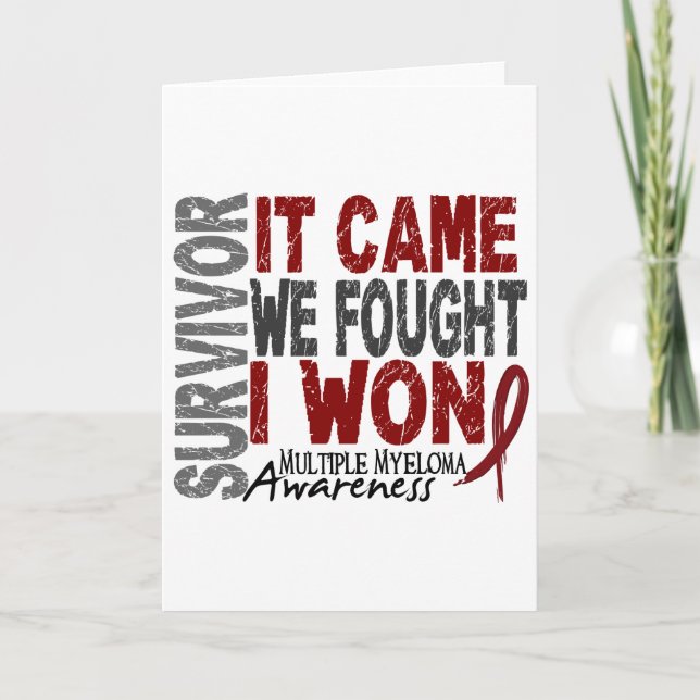 Multiple Myeloma Survivor It Came We Fought I Won Card (Front)