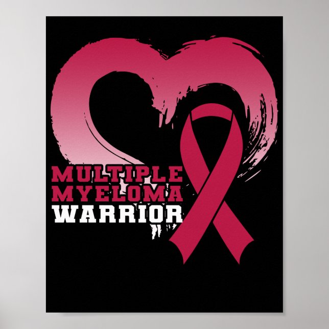 Multiple Myeloma Warrior Awareness Heart Poster (Front)