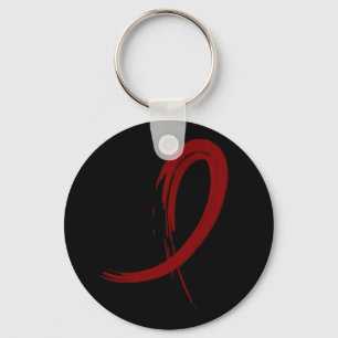 Multiple Myeloma's Burgundy Ribbon A4 Key Ring