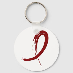 Multiple Myeloma's Burgundy Ribbon A4 Key Ring
