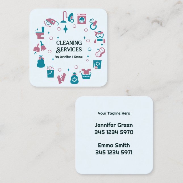 Multiple Name Cleaning Services Business Card (Front/Back)