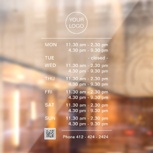 Multiple Opening Hours Logo QR Code Phone Number