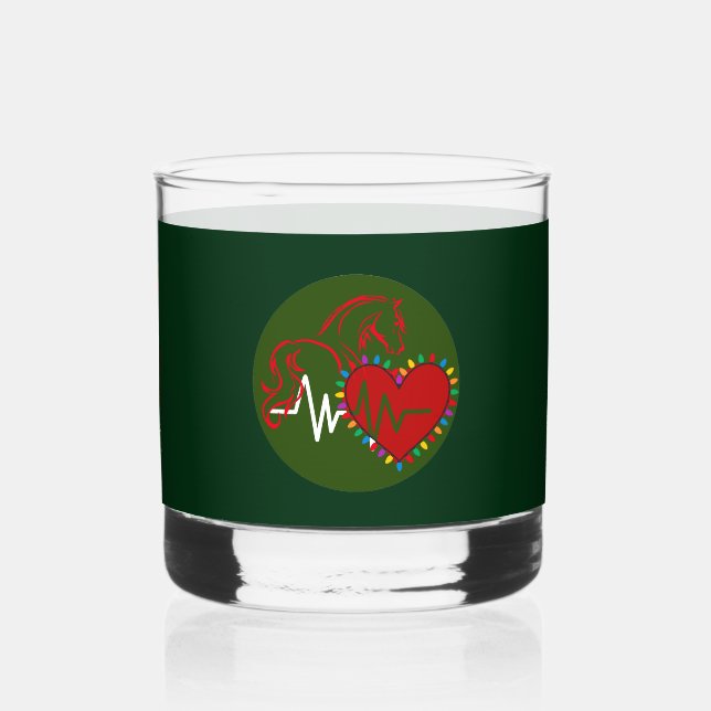 Multiple Options Christmas Logo Whiskey Glass (Back)
