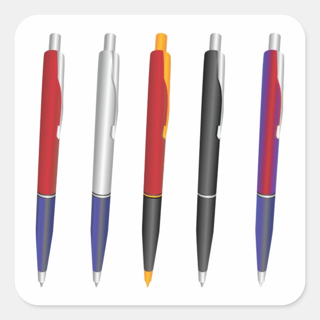 Multiple Pens Square Sticker (Front)