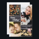 Multiple Photo Christmas Chalkboard Customised  Holiday Card<br><div class="desc">Spread holiday cheer with our Multiple Photo Christmas Chalkboard Customised Holiday Card. This unique and modern collage flat card design allows you to showcase your beautiful family photos while sending warm wishes to your loved ones. Customise this card with your family's last name and personalised greeting, making it a truly...</div>