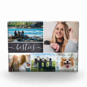Multiple photo collage chalkboard Besties Block